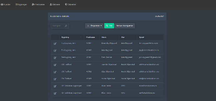 Nettportal Homesolution.no side for å registrere beboere BILDE