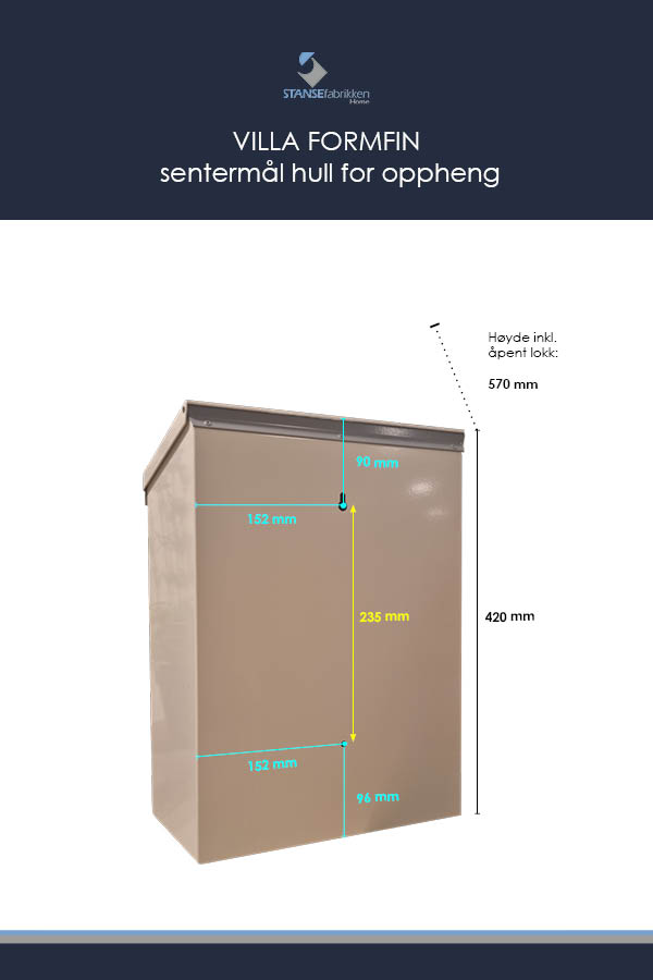 Postkasse Villa Formfin uten lås, sort