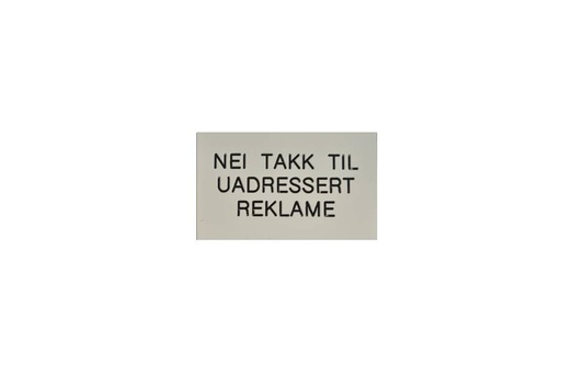 [90600-1] Nei takk reklame skilt for utendørs postkasser