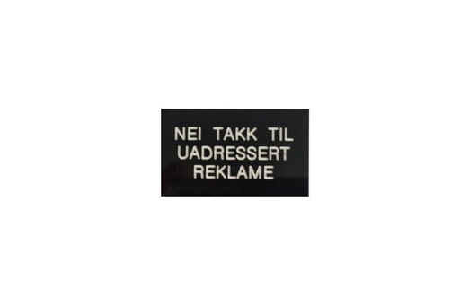 [90200-2] Nei takk reklame for innendørs postkasser, sort