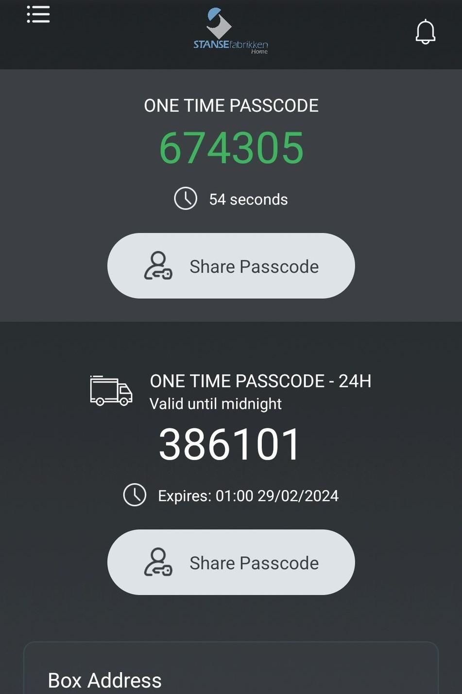 App for Homie hjemleveringskasse
