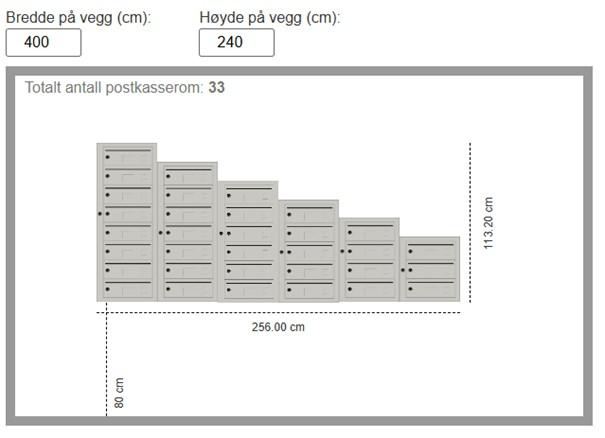 Spar tid og få ferdig utregnede mål med tegneprogrammet Skisse med postkasser og mål fra Stansefabrikkens planleggingsverktøy