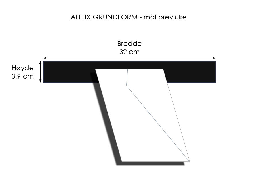 Postkasse Allux Grundform, sort/hvit