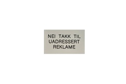 [90600-1] Nei takk reklame skilt for utendørs postkasser