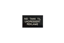 [90200-2] Nei takk reklame for innendørs postkasser, sort